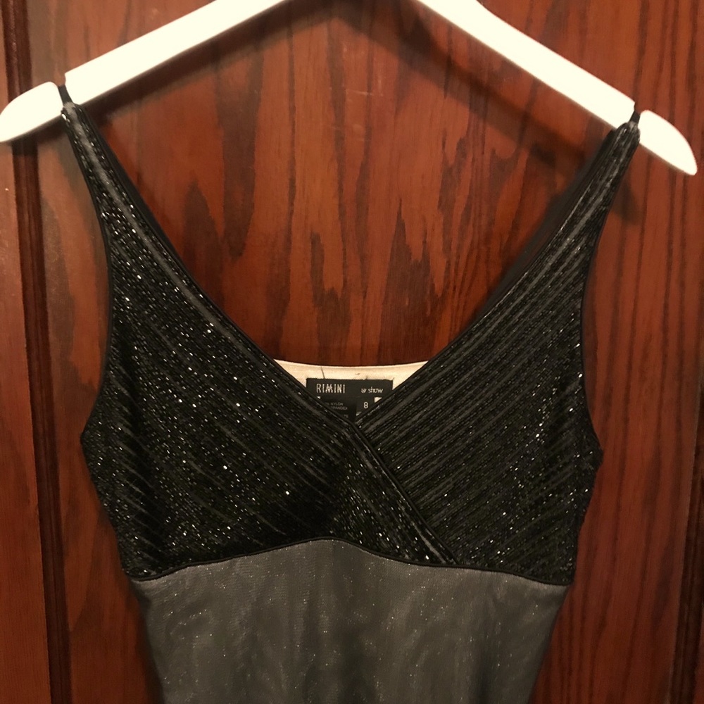 Rimini Vintage Black and Silver Beaded Gown